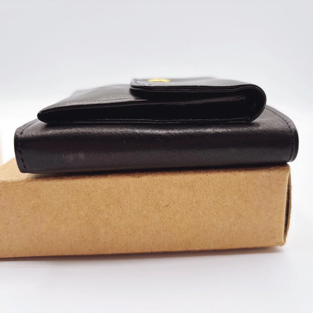 NEW Vintage Coach 4785‎ Black Water Buffalo Leather Bifold Coin Wallet DEADSTOCK